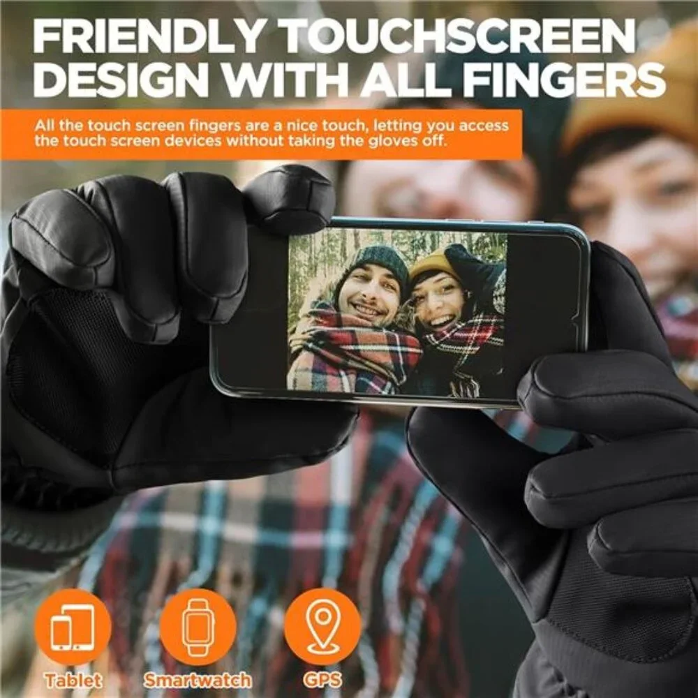 Unisex Winter Waterproof Ski Snow Warm Thermal Gloves with Touchscreen Fingers
